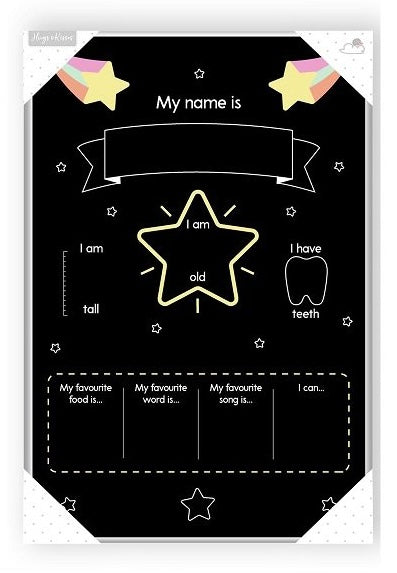 Hugs & Kisses Baby and Toddler Milestone Chalkboard Tracker