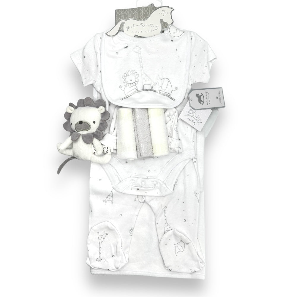 Silver Safari Dreams 10-Piece Layette Gift Set