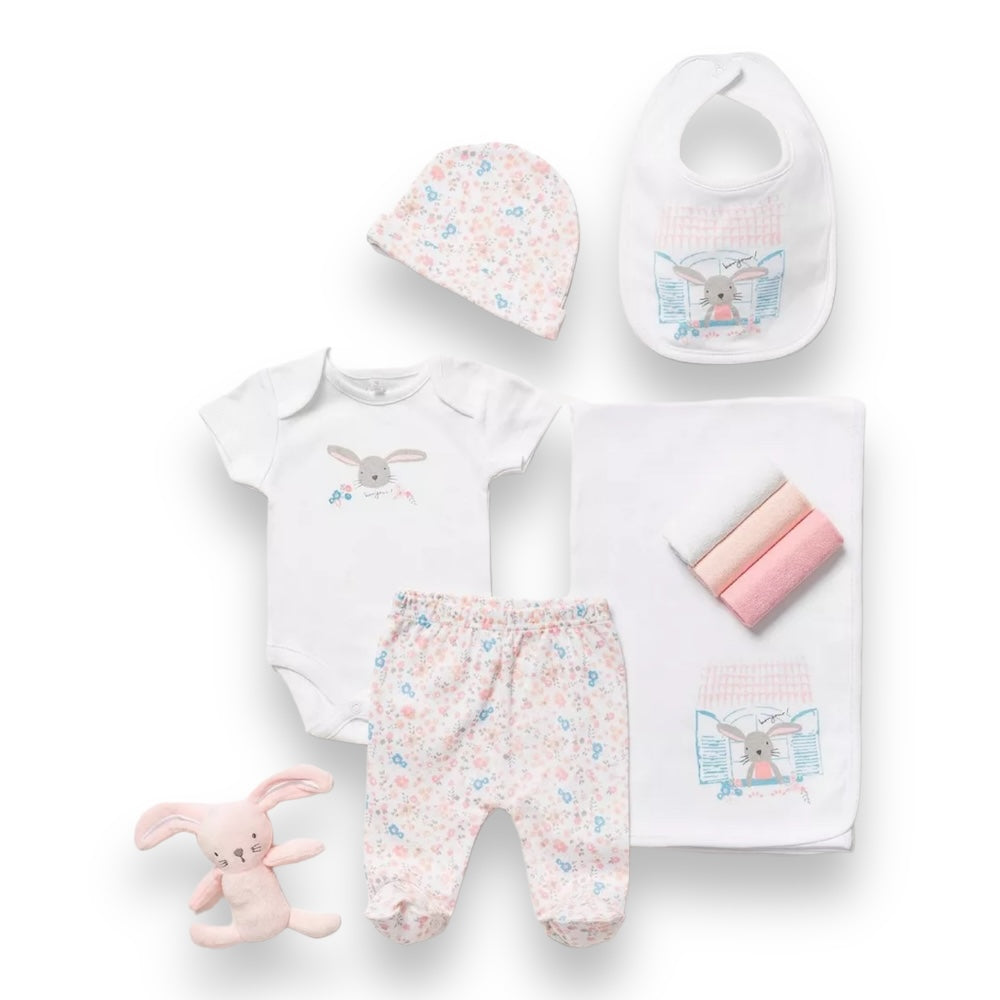 Bunny Haven 10-piece layette gift set from Rock a Bye Baby Boutique