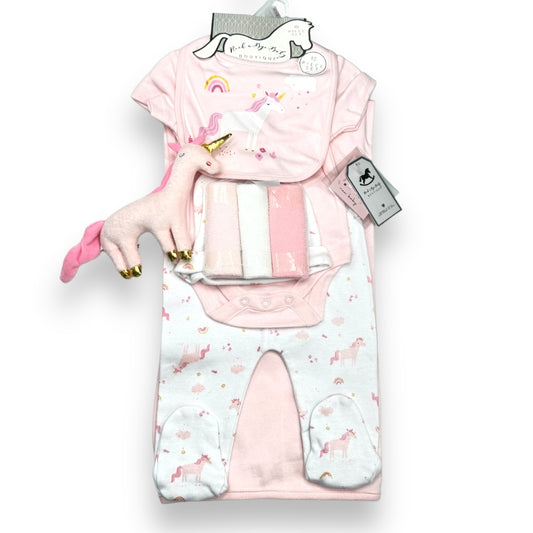 Pink Unicorn Dreams: 10-Piece Layette Gift Set