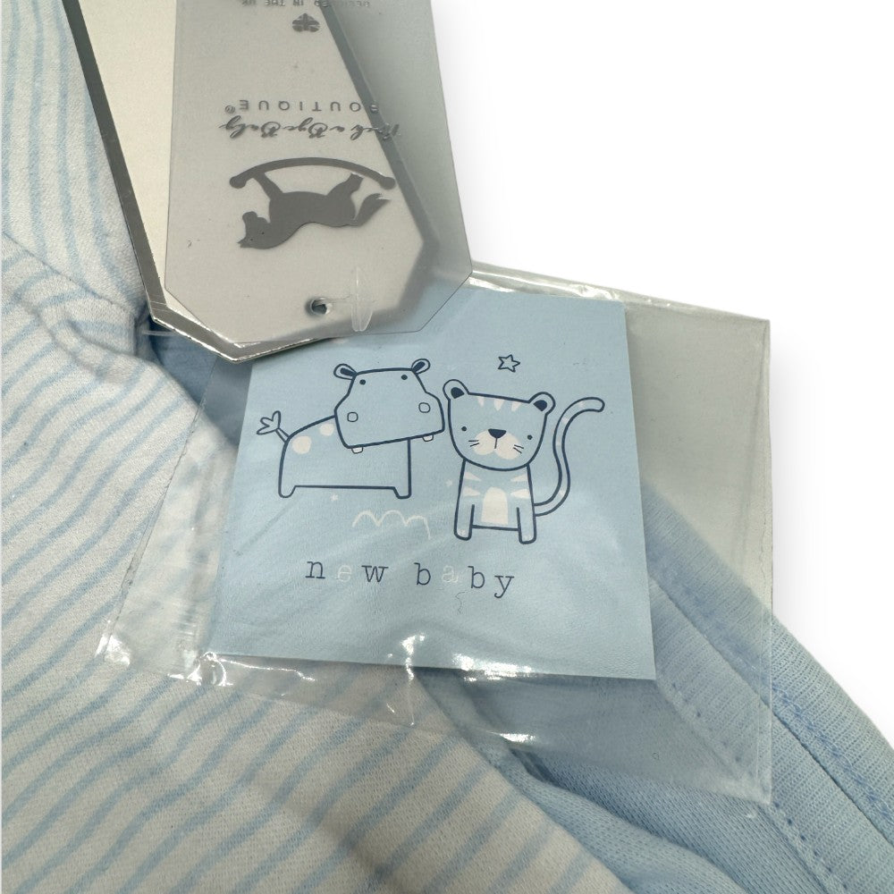 Tiger and Hippo Delight: 9-Piece Baby Blue Layette Gift Set