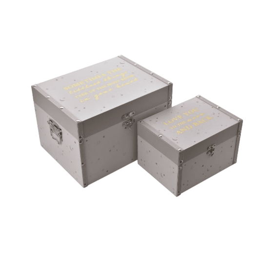 Bambino Set of 2 Grey Keepsake Boxes