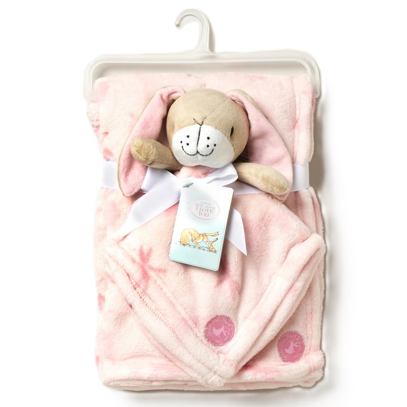"Guess How Much I Love You" Pink Blanket & Comforter Set