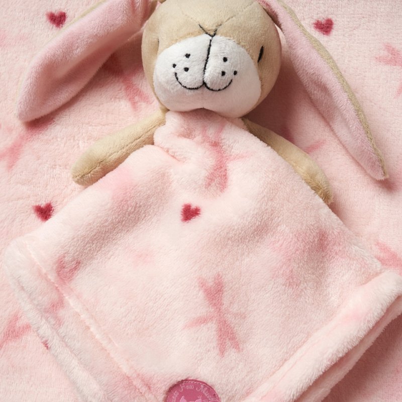 "Guess How Much I Love You" Pink Blanket & Comforter Set