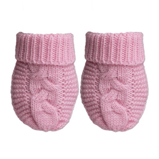 Recycled Pink Acrylic Cable Knit Mittens Soft Touch Apparel, Baby Shower, Build Your Own Hamper, Eco, For Her, Gender Reveal, Girl Gifts, Girls, Kiddies World, Mittens, Pink, Shower, Sister, Soft Touch, Twin