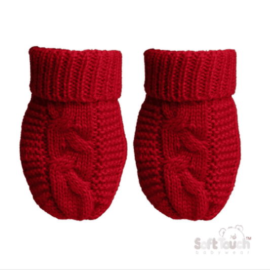 Recycled Red Acrylic Cable Knit Mittens Soft Touch 1st Christmas, Apparel, Baby Shower, Bespoke, Build Your Own Hamper, Christmas, Eco, Kiddies World, Mittens, Occasions, Shower, Soft Touch, Twin, Unisex, Valentines Day