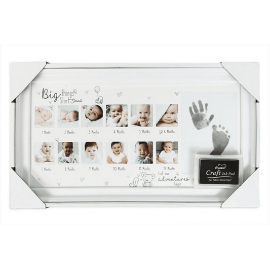 12 Month Milestone Photo Frame with Ink Pad for Hand and Foot Prints