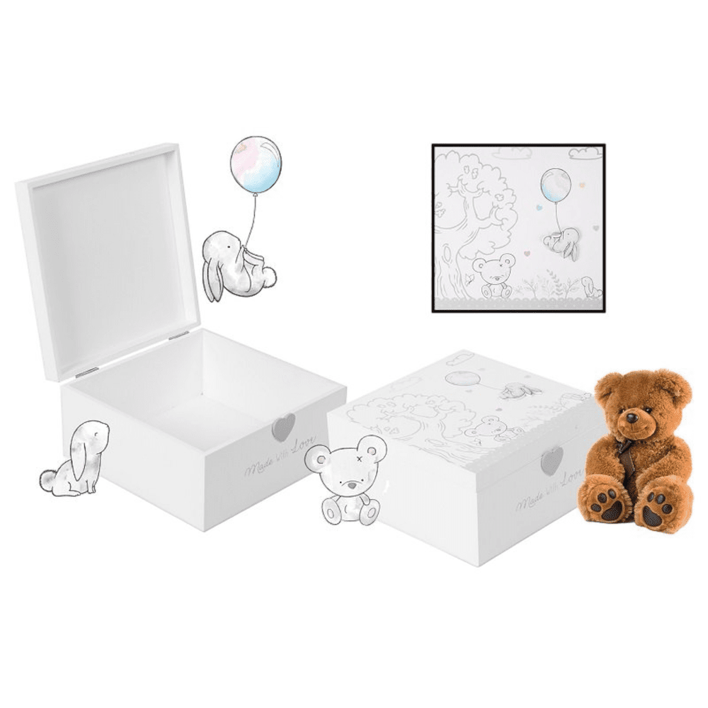 Hugs & Kisses Wooden Memories Keepsake Box