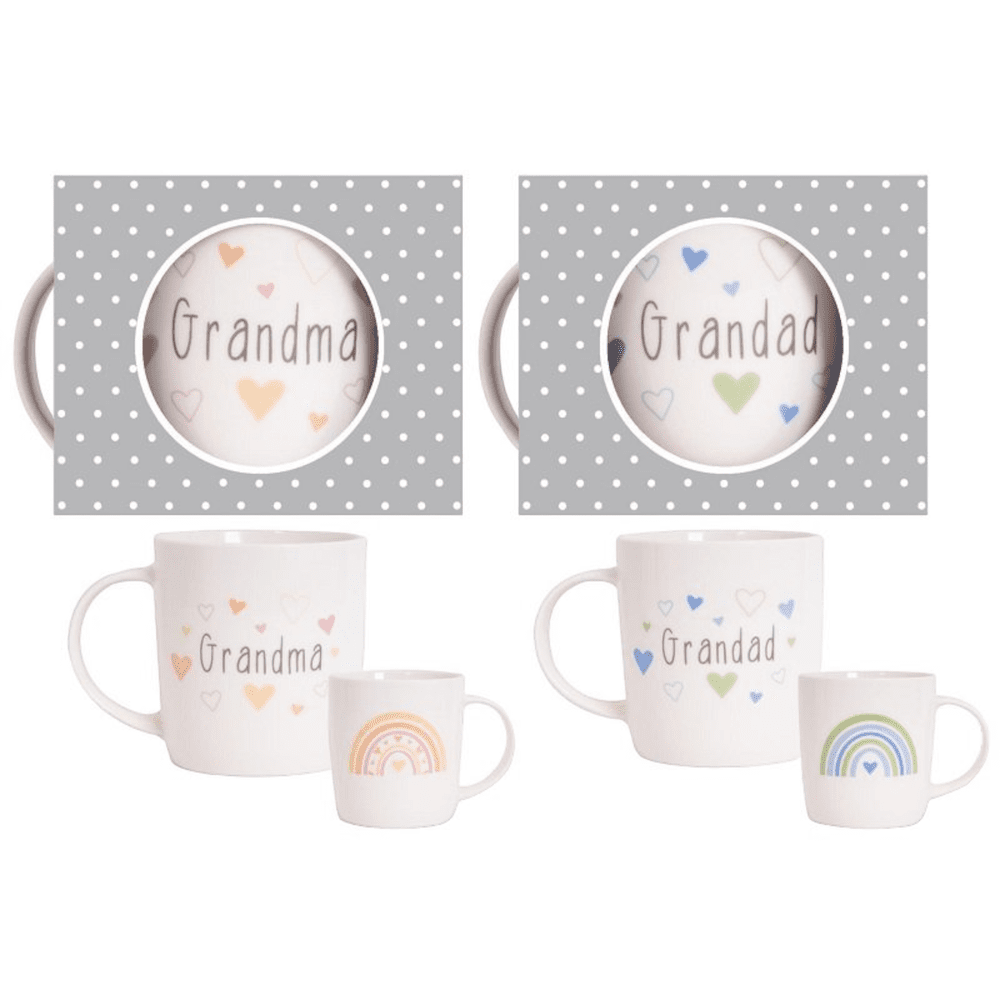 Grandad & Grandma's 12oz Hugs & Kisses Gift Mugs