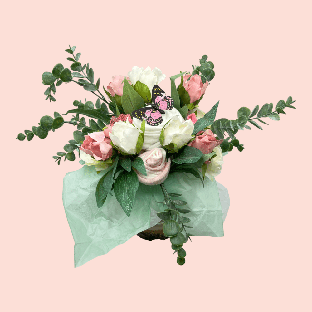 Love & Tiers Ltd Pink Floral Butterfly Bouquet Bouquet, Girls, Occasions