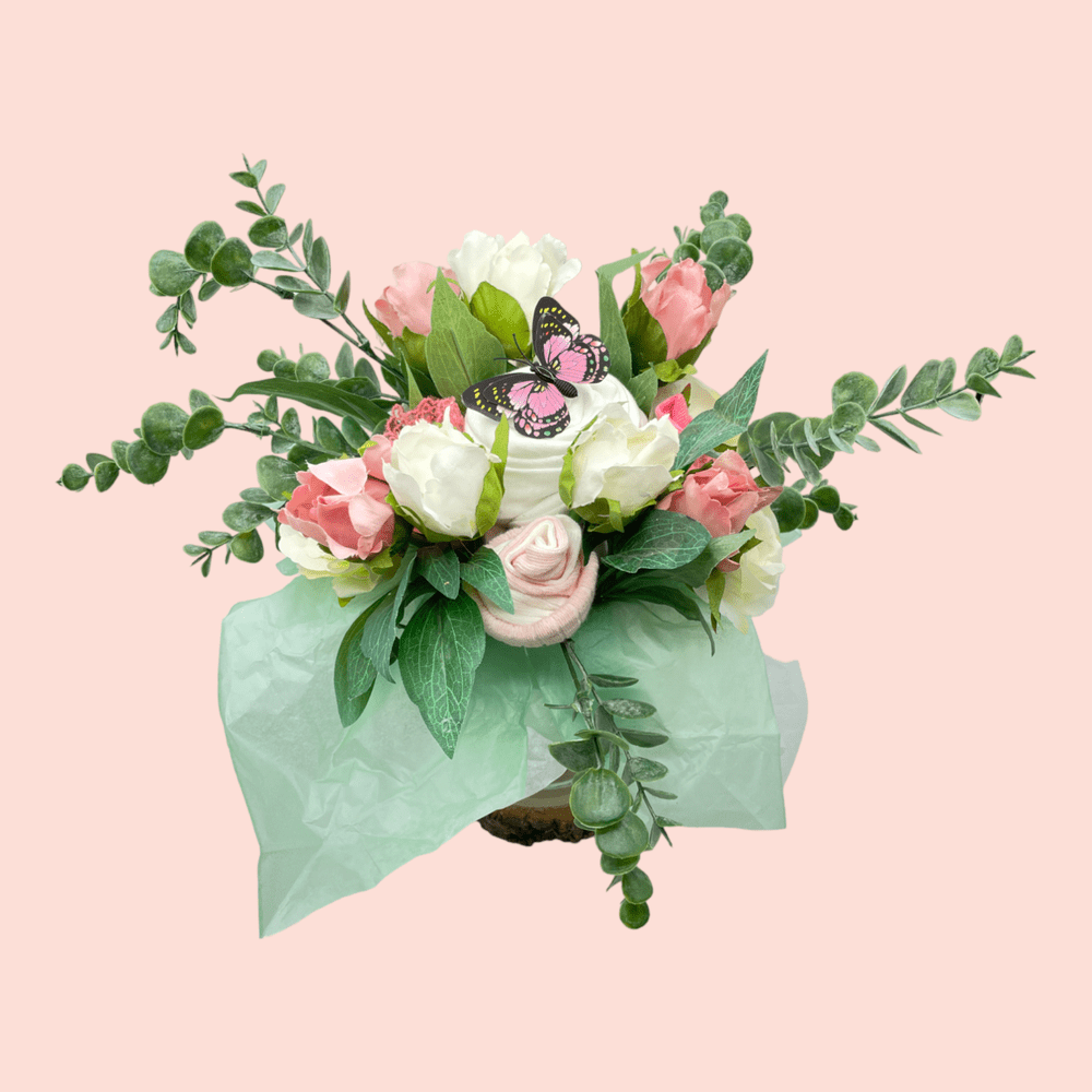 Love & Tiers Ltd Pink Floral Butterfly Bouquet Bouquet, Girls, Occasions