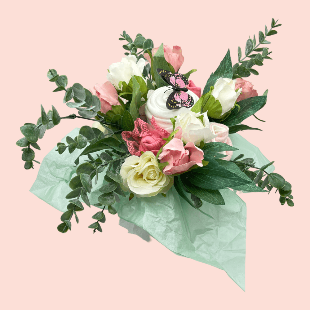 Love & Tiers Ltd Pink Floral Butterfly Bouquet Bouquet, Girls, Occasions