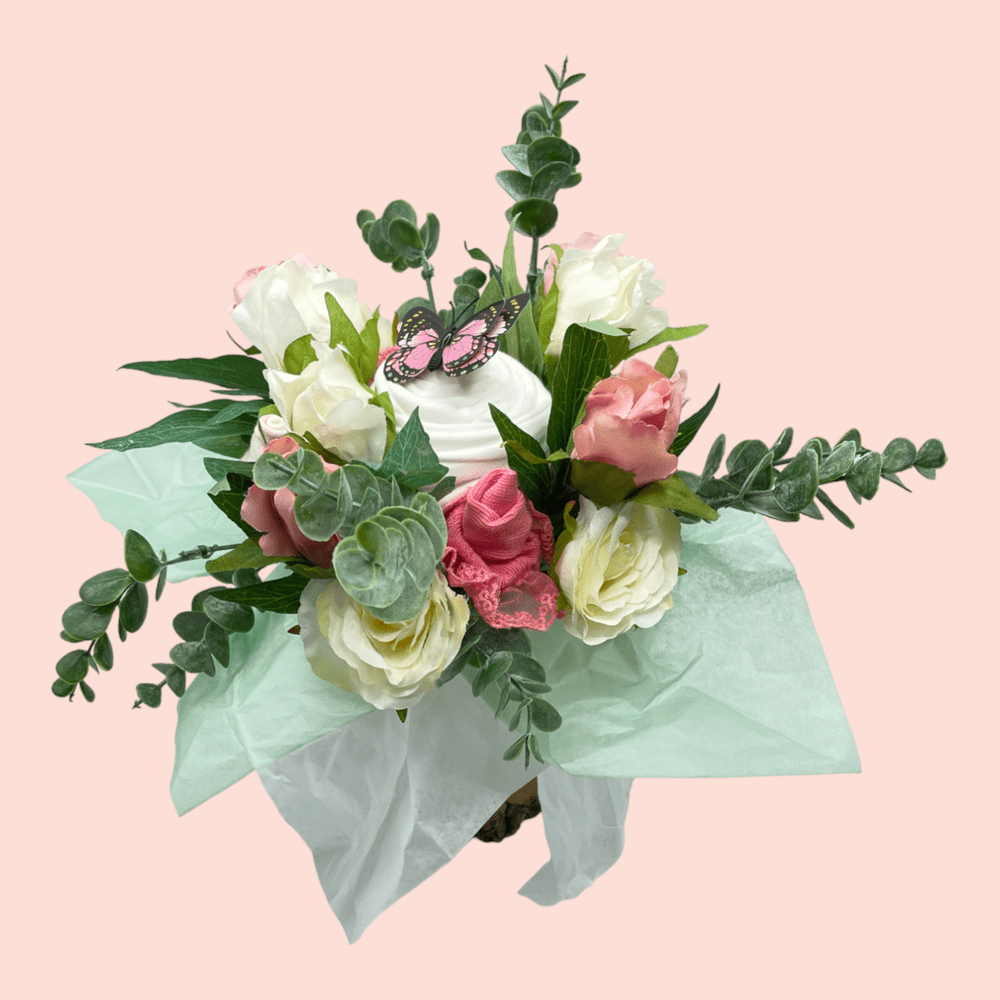 Love & Tiers Ltd Pink Floral Butterfly Bouquet Bouquet, Girls, Occasions