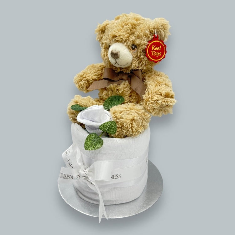 Side View of Bramble's Joy Mini Nappy Cake