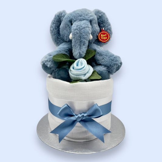 Elephant Elegance Mini Nappy Cake