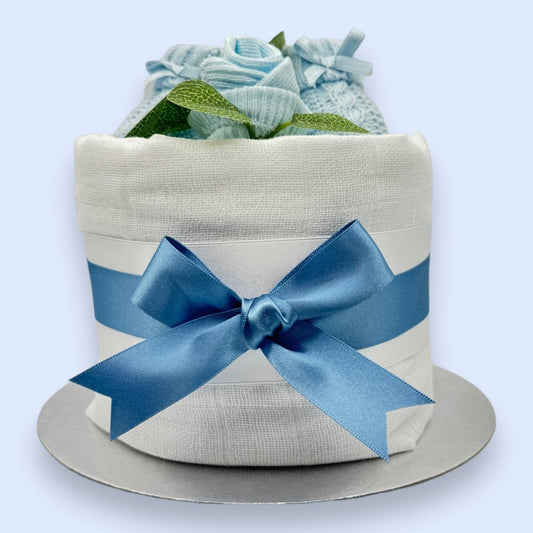 Blue Blossom Mini Nappy Cake