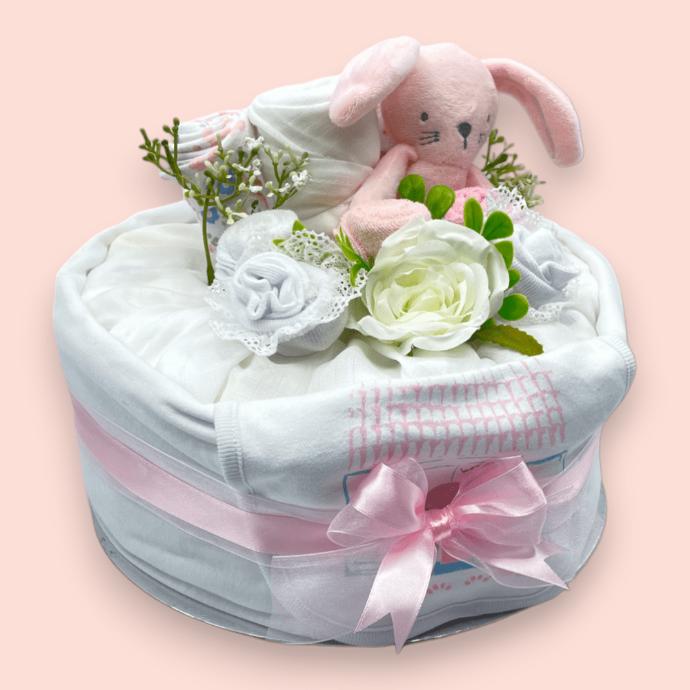 Tender Blooms Nappy Cake: Right Side View