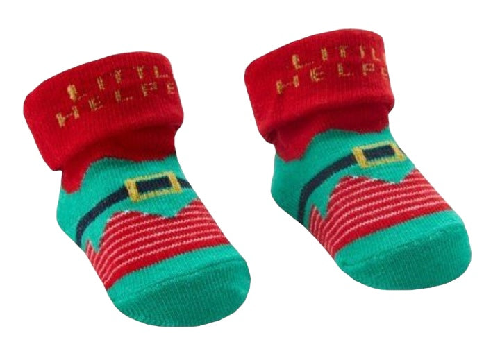 Little Helper Elf Christmas Socks for Babies