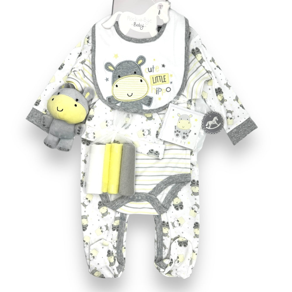 Cute Little Hippo Baby Gift Set