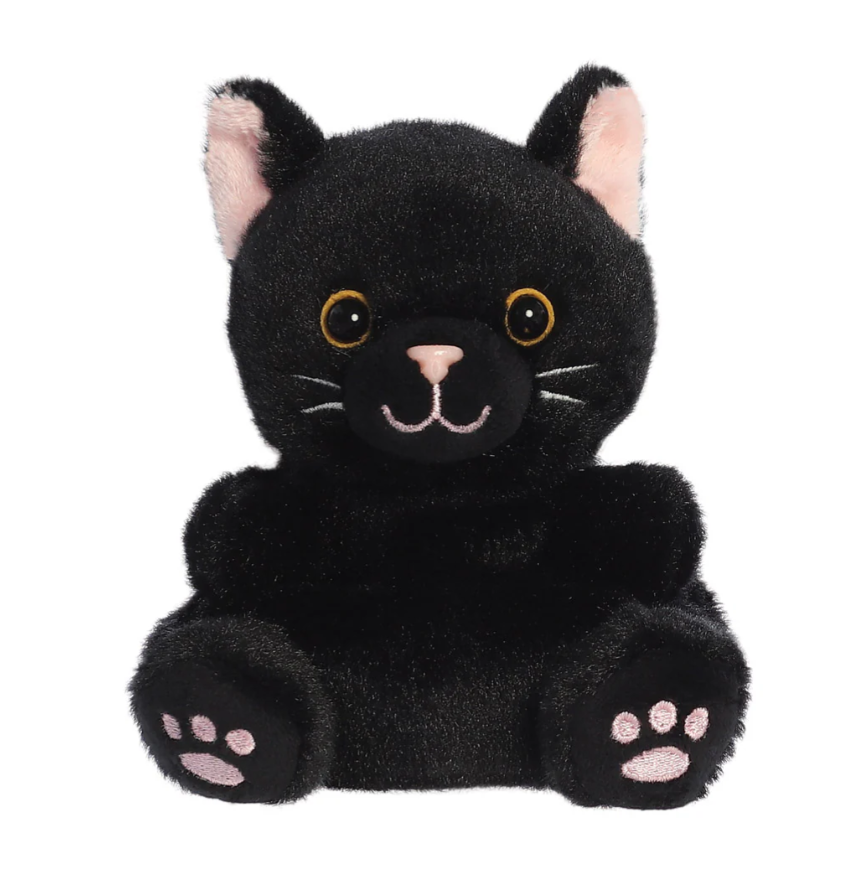 Cute black cat soft toy Palm Pals Halloween plush gift idea
