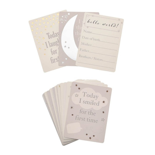 Bambino by Juliana ivory milestone cards set with silver foil detail