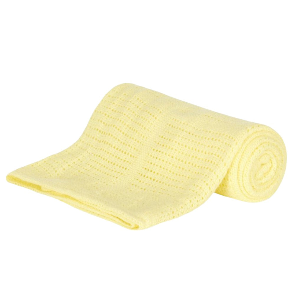Rolled lemon cellular cotton baby blanket