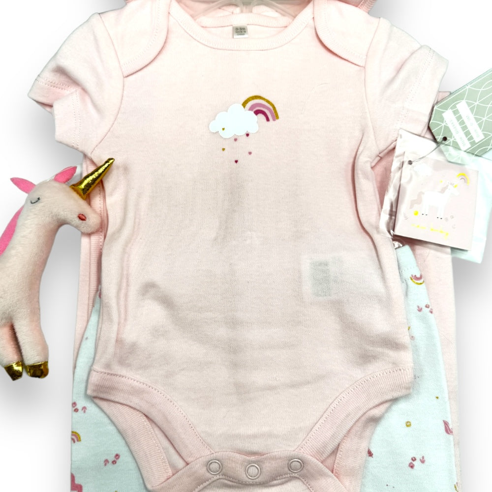 Pink Unicorn Dreams: 10-Piece Layette Gift Set