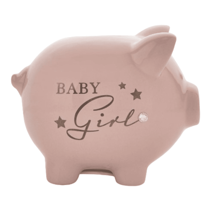 Ceramic Piggy Money Box for Baby Girl by BAMBINO BY JULIANA®