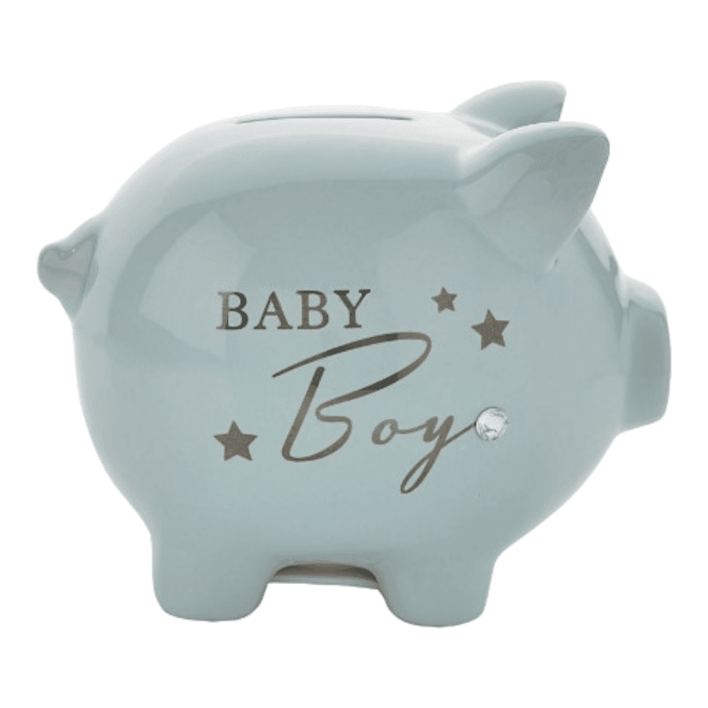 Ceramic Piggy Money Box for Baby Boy by BAMBINO BY JULIANA®