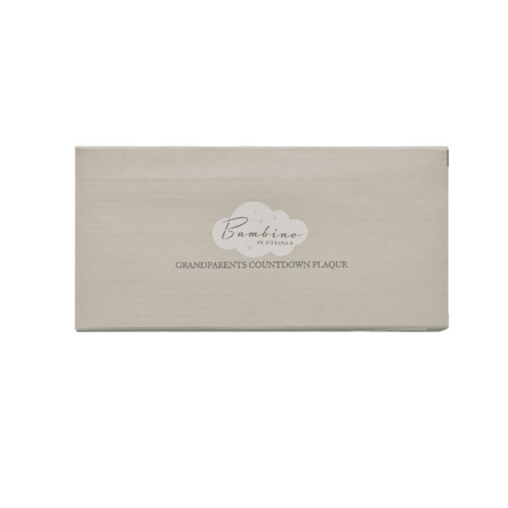 Elegant wooden countdown plaque packaged in a grey box