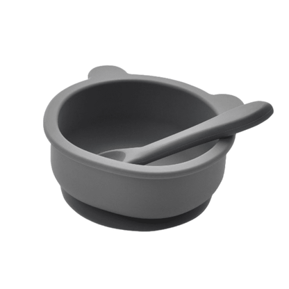 Silicone bowl, and spoon set