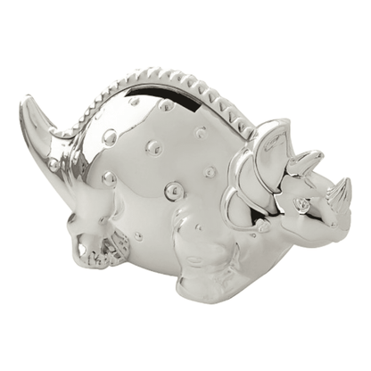 Silver plated dinosaur money box from BAMBINO BY JULIANA®