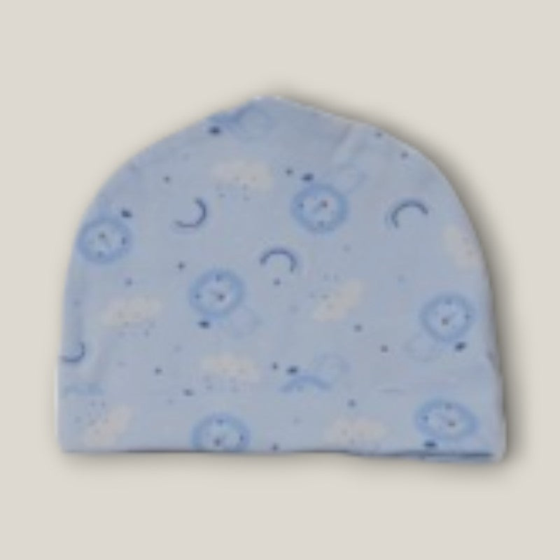 Blue Lion Print Hat from Baby Lion 8-Piece Layette Gift Set