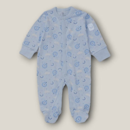 Long-Sleeved and Full-Leg Sleepsuit in Blue Lion Print from Baby Lion Gift Set