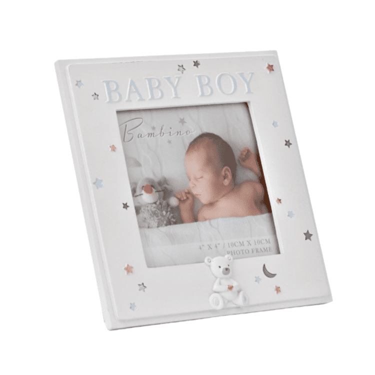 Baby Boy photo frame with teddy bear