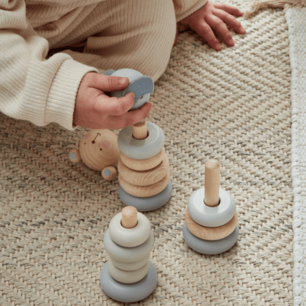 Baby stacking toy with neutral colours