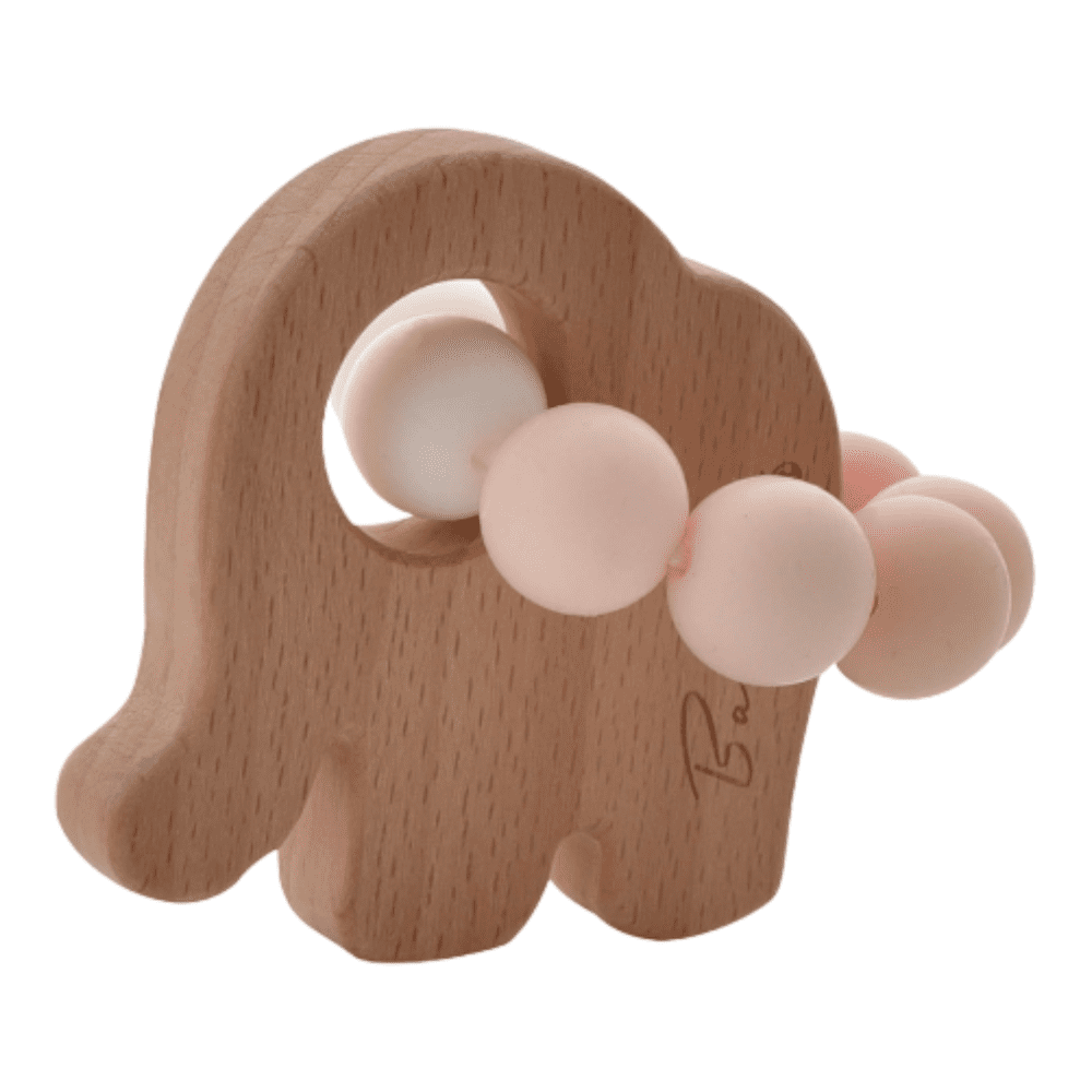 Close-up of Elephant Teething Toy with Silicone Beads