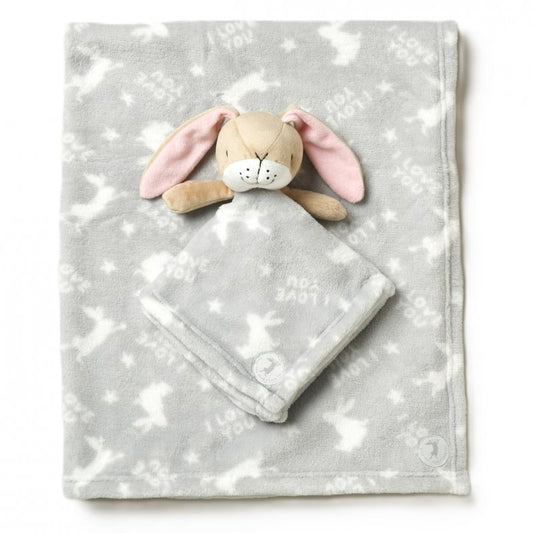 "Guess How Much I Love You" Grey Blanket & Comforter Set