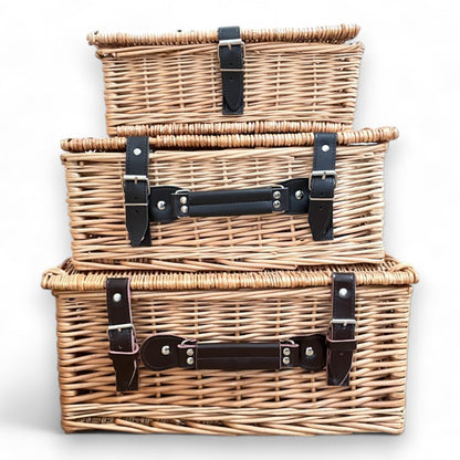 Handmade Buff Wicker Hamper