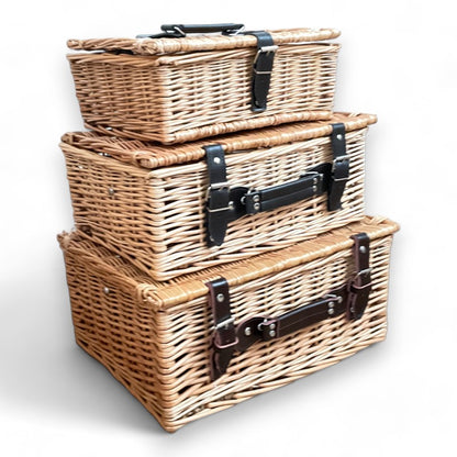 Handmade Buff Wicker Hamper