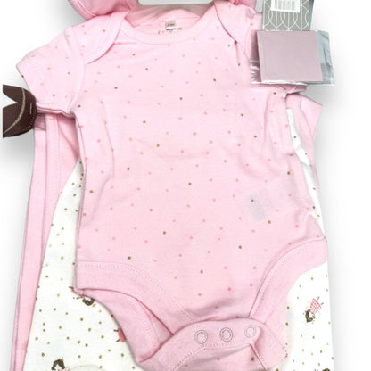 Baby Pink Bodysuit with Pink & Gold Stars