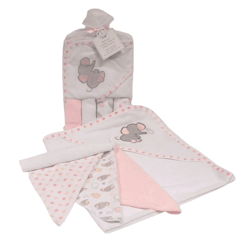 Baby Pink Baby Hooded Towel and Wash Cloth Set Snuggle Baby Apparel, Baby Shower, Bathing, Bespoke, Build Your Own Hamper, For Her, Gender Reveal, Girl Gifts, Girls, Kids Wholesale, Pink, Shower, Sister, Snuggle Baby, Towel, Twin