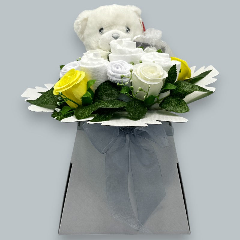 Baby Blossom Gift Box – White | Newborn Unisex Baby Gift Set