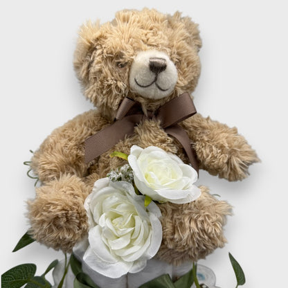 Woodland Whispers 3-Tier Nappy Cake – Rustic Baby Gift