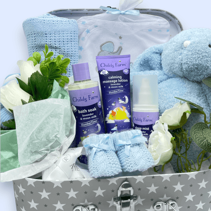 Childs Farm Slumber Time Products with the Hamper