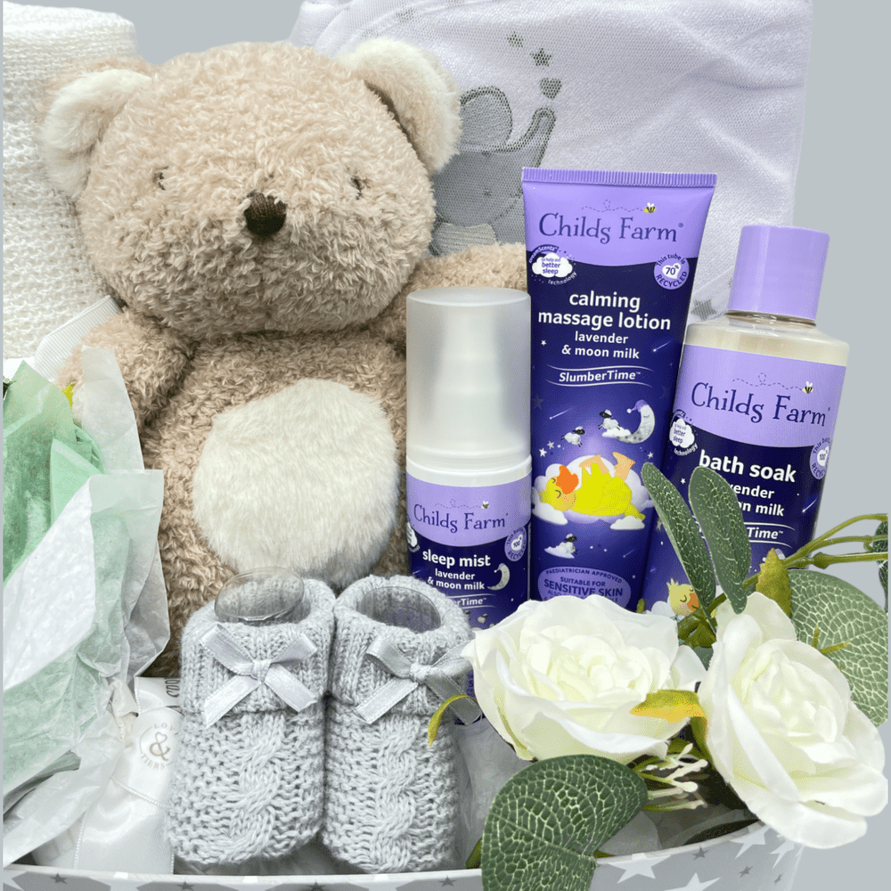 Childs Farm Slumber Time Lavender & Moon Milk Bath Soak, Calming Massage Lotion, Lavender & Moon Milk Sleep Mist