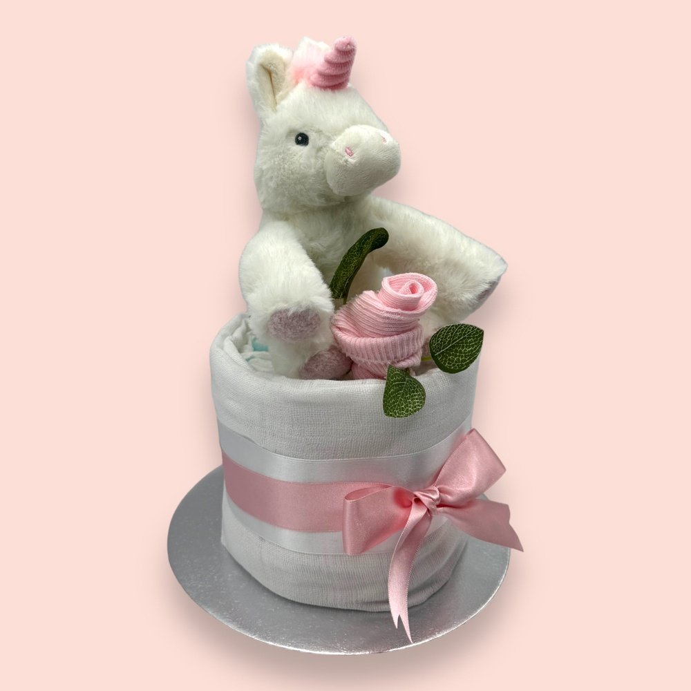 Enchanted Unicorn Dreams Mini Nappy Cake - Side Right View