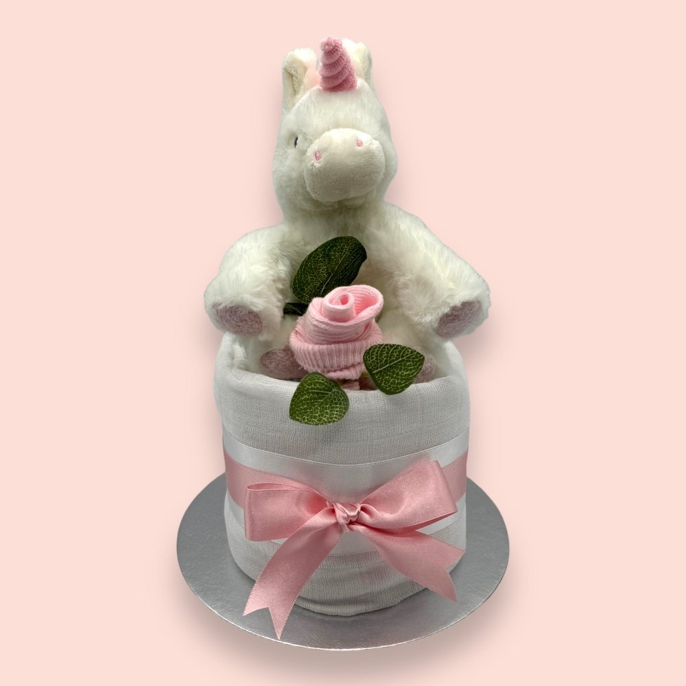 Enchanted Unicorn Dreams Mini Nappy Cake - Front View