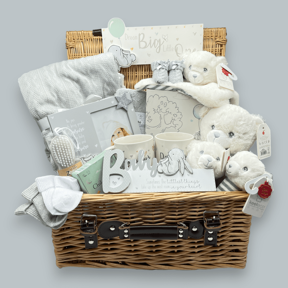 Love & Tiers Ltd Luxe Little Dreamer Baby Hamper - White/Grey Hamper 