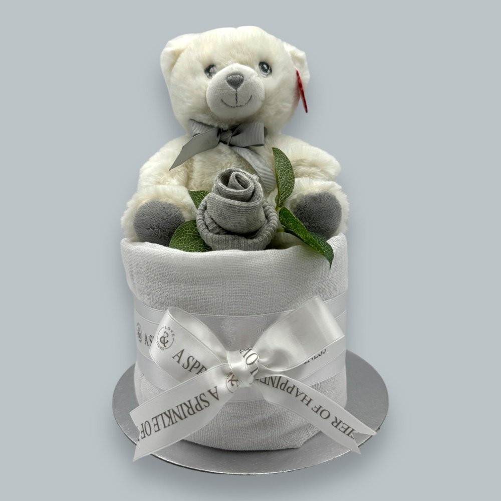 Grey Petite Joy Teddy Bundle with teddy bear